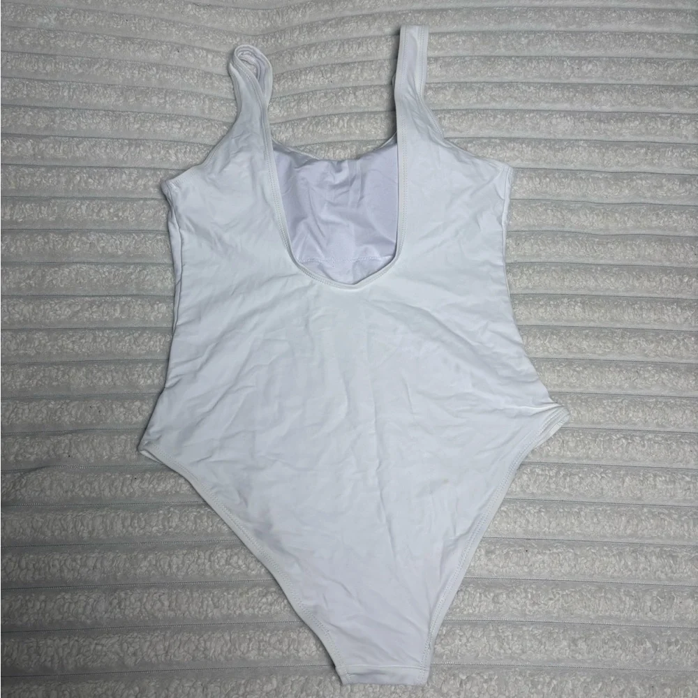 Chic White Bride One-Piece Swimsuit